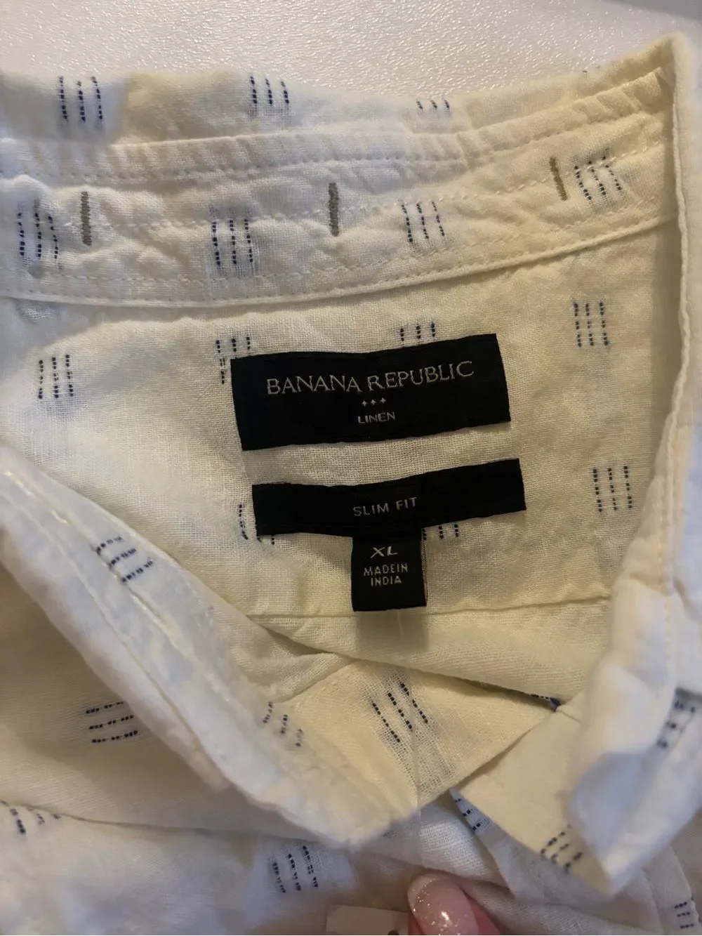 Banana Republic Linen White Short-Sleeve Button-Down Short Size XL ~ NWT